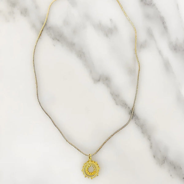 Shalla Wista Gold Shimmer Sun Necklace
