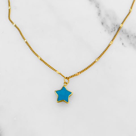Shalla Wista Gold Turquoise Star Choker