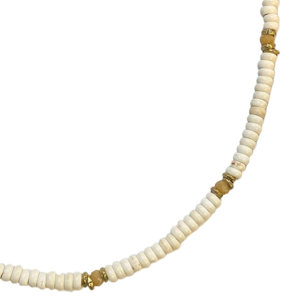 Shalla Wista Cream Beaded Necklace